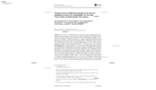 Synergy between traditional knowledge of use and tree population structure for sustainability of Cola nitida (Vent.) Schott. &amp; Endl in Benin (West Africa)